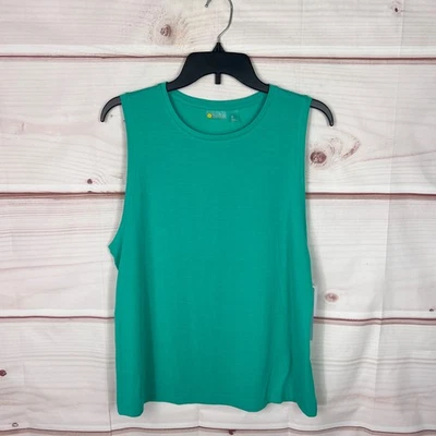 Pullover Zella Top Mujer S Verde Muscular Sin Mangas Cuello Redondo Activo Sólido Foto 1 de 4