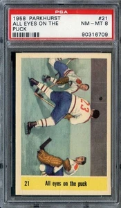1958-59 Parkhurst #21 Jacques Plante PSA 8 Canadiens HOF *ML70-545 - Picture 1 of 2