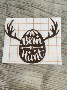 Born To Hunt Baby Child Hunter Egg Decal Sticker, Brown Vinyl - Picture 1 of 4