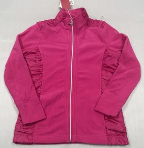 Cutter & Buck Womens Fuschia Pink Zip Front Fleece Golf Jacket SZ M New Tags - Picture 1 of 7