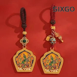 Grüne Tara Anhänger Handarbeit Auto Schlüsselanhänger Legierung Tibetisches Geschenk Souvenir Ornamente - Bild 1 von 8