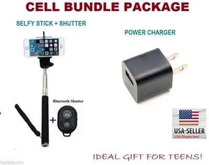 CELL BUNDLE - SELFY STICK + CHARGER - IDEAL GIFT FOR TEENS! - Picture 1 of 3