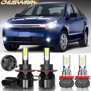 For Ford Focus 2008-2011 4x White LED Headlights High/Low Beam Fog Light Combo - Foto 1 di 16