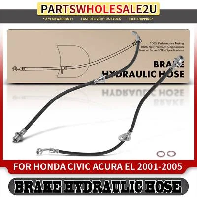 2x Manguera hidráulica de freno delantera izquierda y derecha para Acura EL Honda Civic 2001-2005 Foto 1 de 4