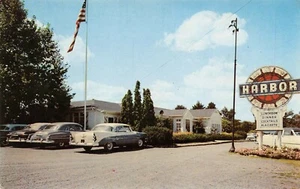 The Harbor Restaurant Vintage Cars Garrett Butttel Parsippany, NJ cartolina anni '50 - Foto 1 di 2