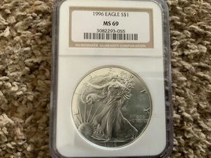 1996 AMERICAN SILVER EAGLE MS69 - Picture 1 of 2