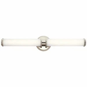 Kichler Indeco 27" LED Linear Vanity Light with Satin Etched White Glass in Poli - Picture 1 of 7