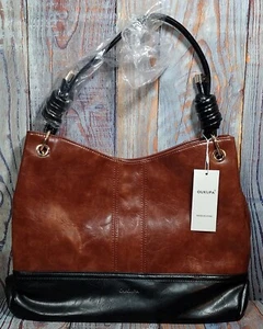 Oukpa Brown & Black Leather Purse - New with tags - Picture 1 of 7
