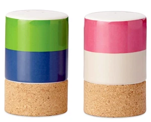 Kate Spade Lenox Multicolor Streifen Salz & Pfeffer Set Alles in gutem Geschmack 3,5" Neu - Bild 1 von 3
