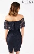 lipsy navy bardot dress