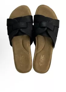Cliffs By White Mountain Black Slide Sandal Size 9 New In Box - Picture 1 of 3