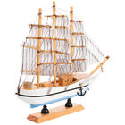 Mediterranean Style Wooden Sailboat Model Yacht Ornament-RO