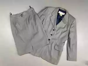 Vintage ESCADA Pure Wool Mini Houndstooth Jacket/Skirt Suit size 38/40 - Picture 1 of 24