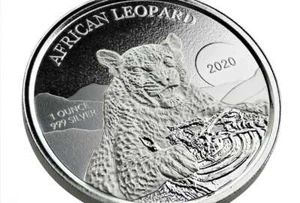 5 Cedis African Leopard - African Leopard Ghana 1 oz Silver 2020 - Picture 1 of 6