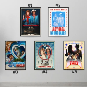 Lady Gaga And Bruno Mars 2024 Die With A Smile Poster, 5 Styles, Home Decor - Picture 1 of 11