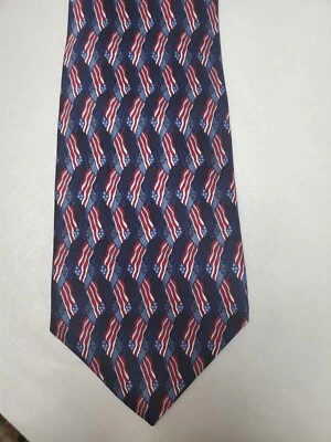 Corbata Bandera Patriótica Americana de Estados Unidos por Stonehenge 100% Seda 55"X3.5" Hecha en EE. UU. Foto 1 de 4