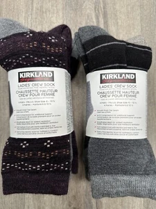 Ladies Kirkland Signature Crew Length Merino Wool Blend 4pk Socks, SIZE 6-10.5 - Picture 1 of 9
