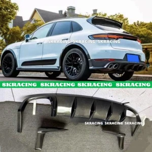 Real Carbon Fiber Rear Bumper Diffuser Lip Spoiler For Porsche Macan 2014-2020 - Picture 1 of 8
