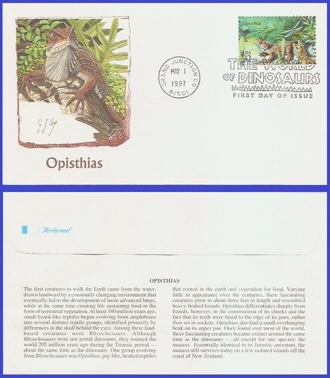 USA6 #3136h U/A FLEETWOOD FDC   Dinosaurs Opisthias - Image 1 of 1