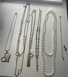 Mixed Necklace Lot, Silver Lot Jewelry - Picture 1 of 7