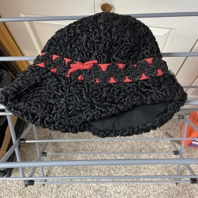 1950’S-60’S Black Persian Lamb Hat-Satin Lined - Image 1 of 4