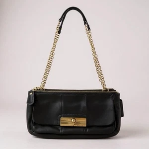 Bolso de hombro de cuero verde sauce Kristin COACH #16818 - cadena ajustable - Imagen 1 de 8
