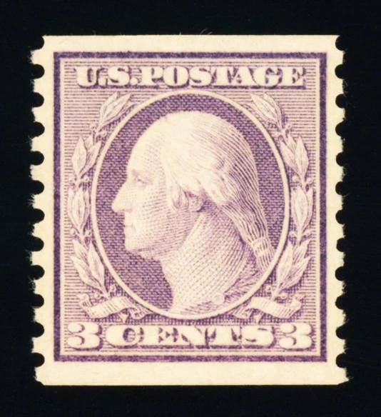 #456, 3c Violet, Coil single, XF-OG-NH, centered & pristine, 2009 PSE (grade 90) - Image 1 of 1