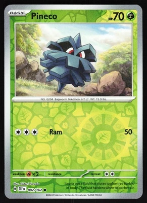 Pineco 002/162 Pokemon SV05: Temporal Forces Reverse Holo Common NM - Image 1 of 2