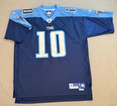 Vintage Tennessee Titans #10 Vince Young Jersey Mens XL Blue Helmet Tag 2000s - Image 1 of 4