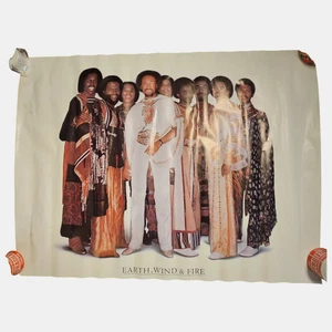 Póster promocional Earth, Wind & Fire Faces 30x39,5 original vintage 1980 CBS Records - Imagen 1 de 10