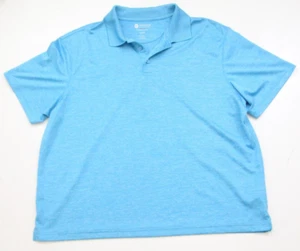 Haggar Stretch Blue Polyester Men's Polo Shirt Top Short Sleeve Mans XL WS873 - Picture 1 of 4