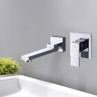 Bathroom Wall Mount 2 PCS Bath Tub waterfall Spout Faucet Mixer 1 Handle Tap