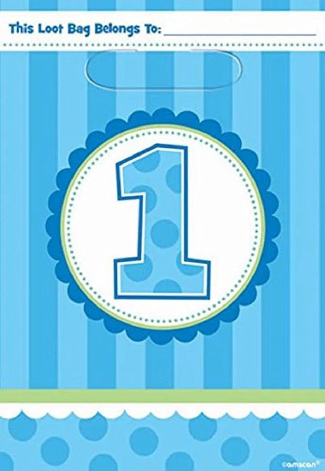Sweet Little Cupcake Boy Azul Lil' 1er Cumpleaños Fiesta Favor Sacos Bolsas de Botín Foto 1 de 1