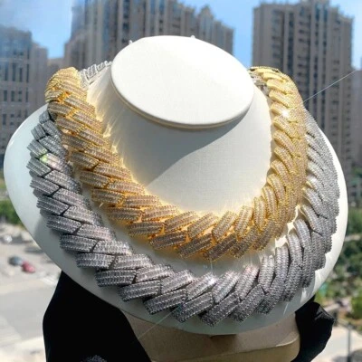 Cadena Cubana Miami 5AAA+ CIRCONITA CÚBICA Rectángulo Ice Out Hop Bling Grande Pesada 2 Filas 21MM Foto 1 de 4