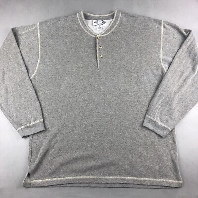 Винтажная футболка Box Office Henley на пуговицах спереди желтовато-коричневая/черная смесь мужская размер XL - Изображение 1 из 4