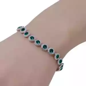 SWAROVSKI Una Angelic Tennis bracelet Round cut, Pavé, Medium, Rhodium plate - Picture 1 of 6