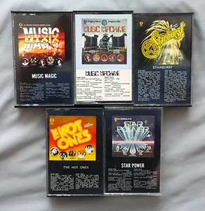 K-TEL Cassette Lot 1978 Hot Ones + Starburst +Star Power + Music Magic + Machine - Picture 1 of 2