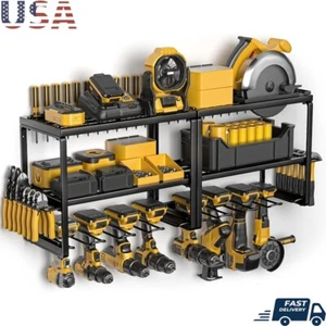 Heavy Duty Power Tool Organizer Wall Mount 8 Slot Fast Assembly Garage Storage - Picture 1 of 9