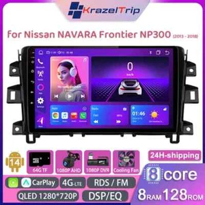 8 Core QLED Car Radio for Nissan NAVARA Frontier NP300 2013-2018 Carplay Andriod - Picture 1 of 35