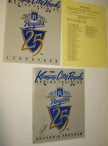 1993 Kansas City Royals Spring Program/Scorecard Booklet vs. Detroit, 4-Signed - Picture 1 of 14
