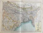1902 Antique Map India & South Asia Bartholomew