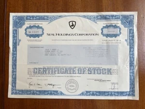 Vintage Seal Holdings Corp Stock Certificate 25 shares 7/30/1997 free ship - Picture 1 of 2