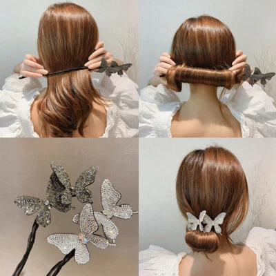 Rizador de pelo perezoso mágico cómodo clip mariposa horquilla banda para el cabello 3 un.✿ Foto 1 de 4