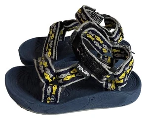 Teva Kids Sandals Toddler Size 4/5 Navy Blue Yellow Adjustable Straps Durable - Picture 1 of 6