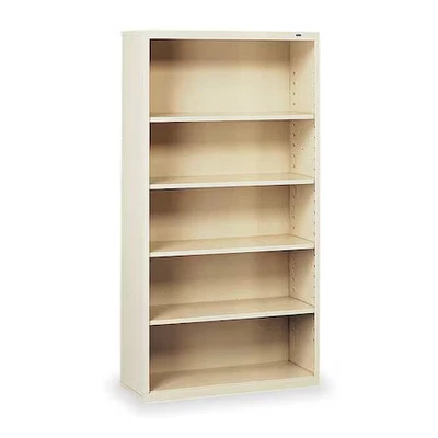 Tennsco B-66Cp 5-Shelf Stationary Bookcase, 66"X34-1/2" Champ/Putty - Image 1 of 3