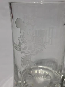 SELTEN GEÄTZTE DISNEYWORLD Minnie Mouse GLASBECHER BESCHRIFTET RITA USA VINTAGE - Bild 1 von 5