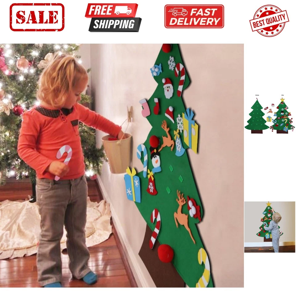 Aytai 3ft DIY Felt Christmas Tree Set With Ornaments for Kids Xmas Gifts