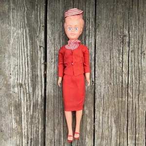 Poupée ancienne hôtesse de l'air de compagnie aérienne années 50 FLEXIBLE en plastique doll. (T8) - Photo 1/14