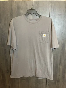 CARHARTT Men's Short Sleeve T-Shirt Size XLT Gray Heavy Knit Pocket Regular Fit - Picture 1 of 7
