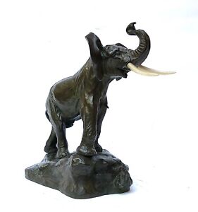O. Waldmann : Éléphant - Sculpture Bronze Chryséléphantine - Vers 1920